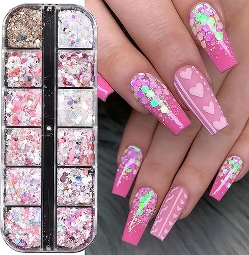 Miniatura 60 de 12 Colors Fall Nail Art Stickers Maple Leaf Nail Glitter Sequins 3D Nail Art Accessories Autumn Leaf Shape Flakes Holographic Gold Red Yelloween