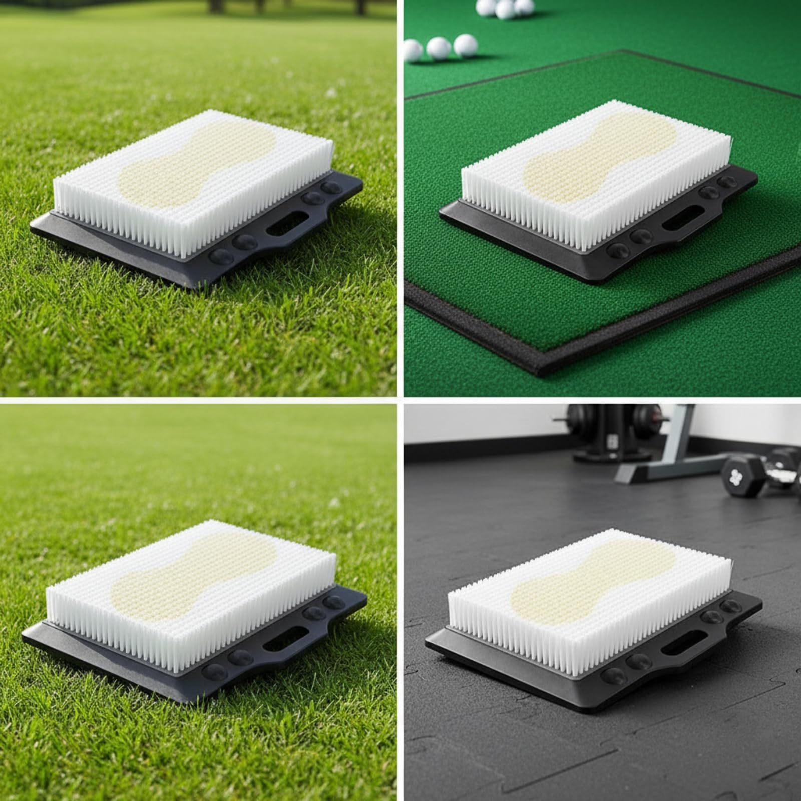 Golf Swing Alfombra de Entrenamiento de Golf Tapete de Práctica Esterilla de Golpeo Simulador de Búnker con Base Rectangular y Asa Integrada para