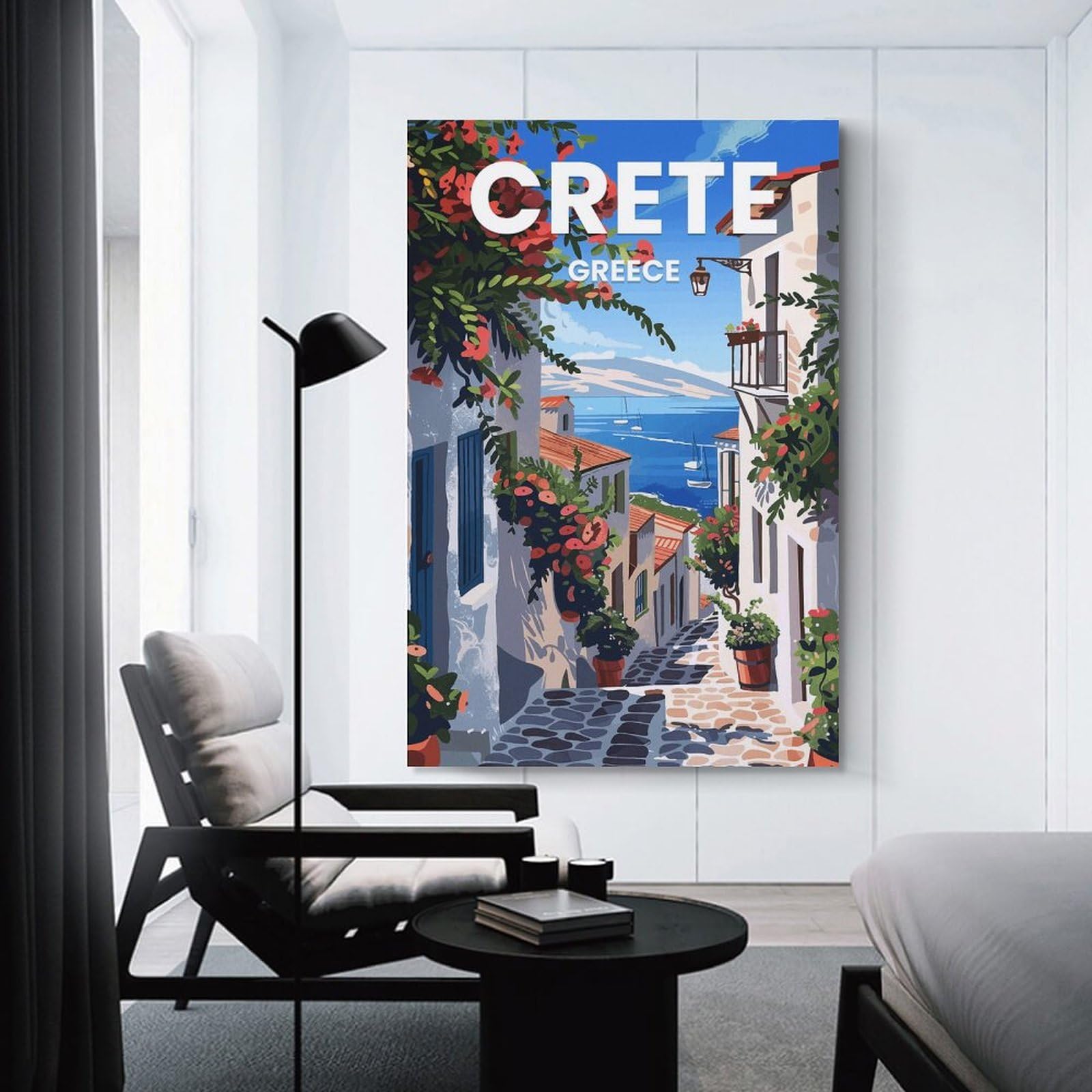 Junmoney Unframe-Style-23 Canvas Wall Art Crete Greece Travel Poster, 24X36inch(60X90cm), For Bedroom, Lounge Or Dressing Area, Canvas Wall Decor For Personal Spaces