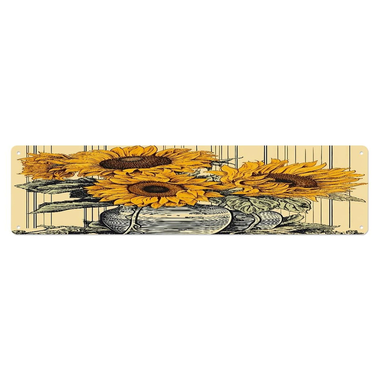 Adfgyerh Style Sunflower Pattern Wall Decor Aluminum Waterproof. Plaque, Practical Gift,Sign 15.7X3.9 Inch Poster,For Home, Office, Business, Garage– Indoor/Outdoor