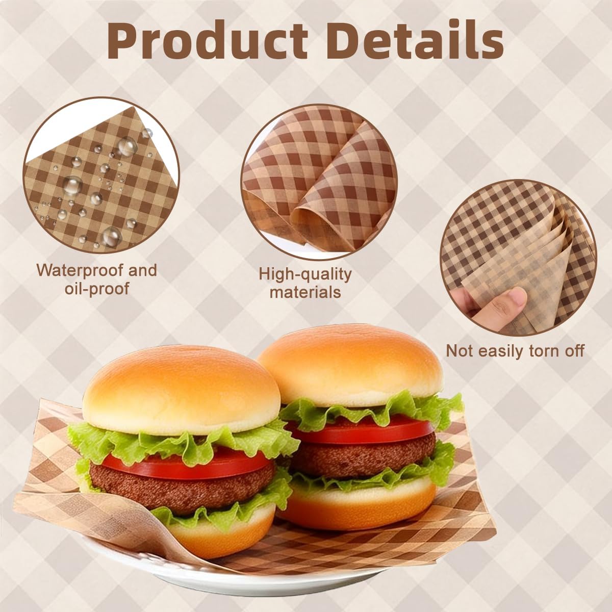 100Pcs Wax Paper Sheets 7.1x7.1" Greaseproof Paper Parchment Liners