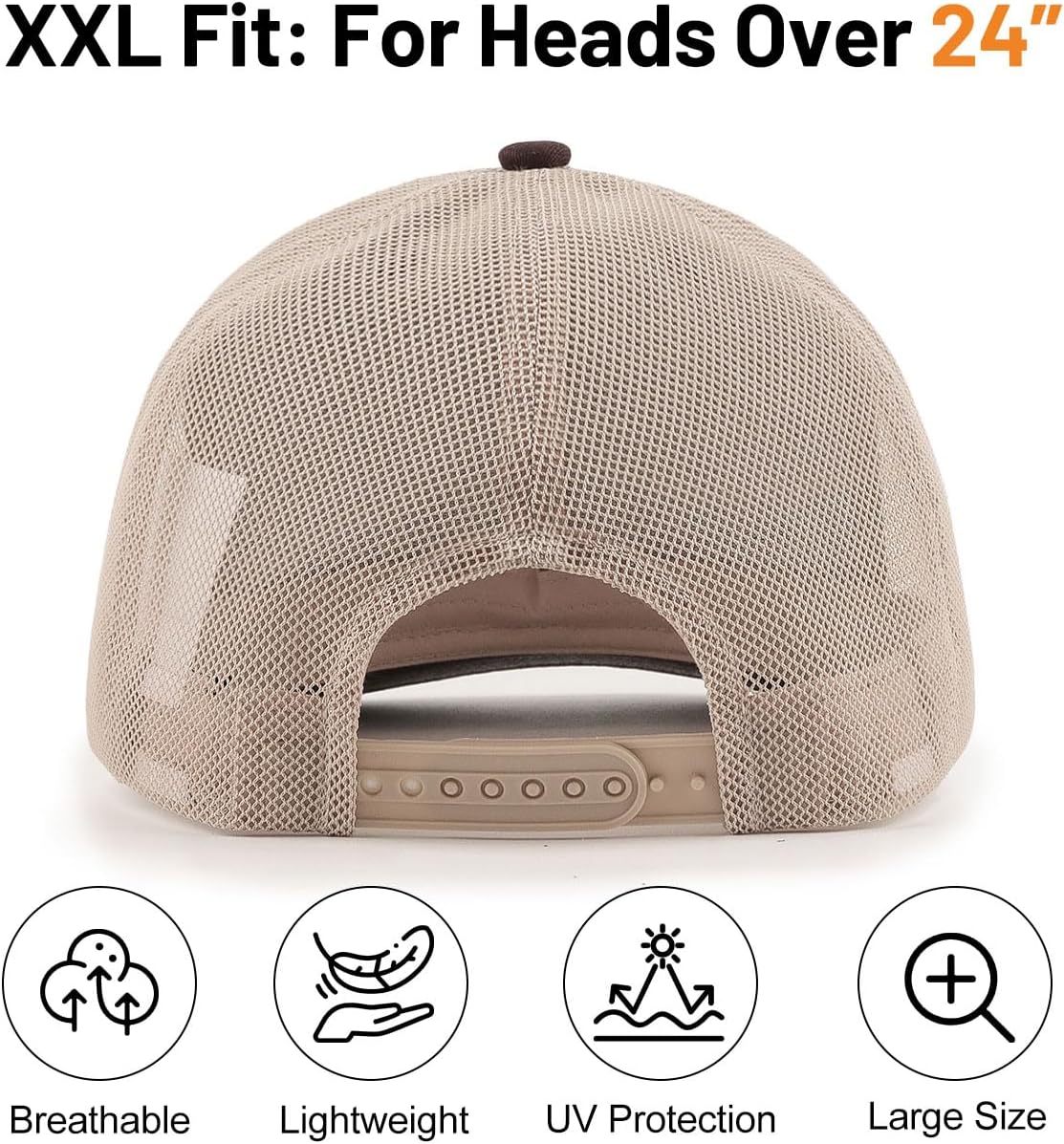 Zylioo Oversize XXL/XL Trucker Hats, Large Snapback Mesh Cap,Cool Summer Cap for Big Heads,Gaint 2 Tone Travel Cap - Image 3