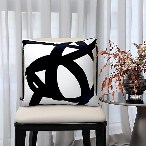 Miniatura 4 de HYOPUO Juego de 2 fundas de almohada bohemias en blanco y negro de 18 x 18 pulgadas, arte abstracto, fundas de almohada decorativas para sofá, cama,