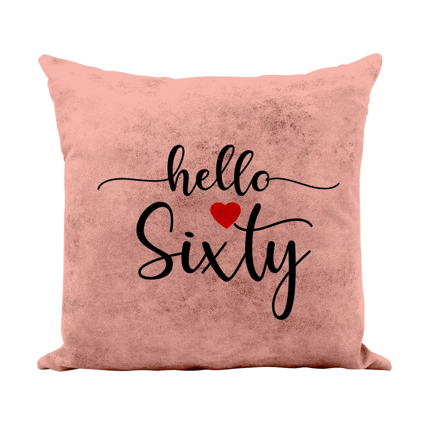 Coussin Mamie Papy Rose 60 Ans en Similicuir de 40x40 cm