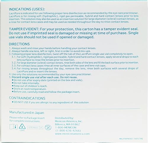Miniatura 6 de Menicon LacriPure Saline 98 frascos, solución única pH multiusos 4 Oz y DMV escleral Cup gran contacto removedor de lentes de contacto, paquete de 3