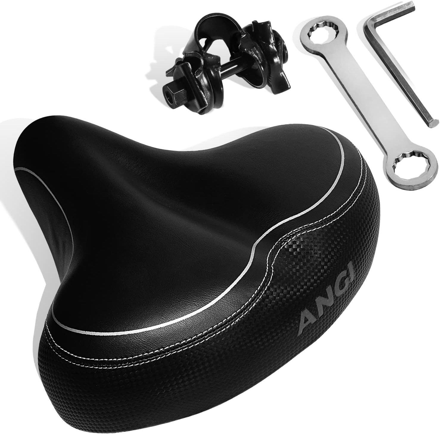 ANGI Oversized Bike Seat Waterproof Bicycle Seat for Men