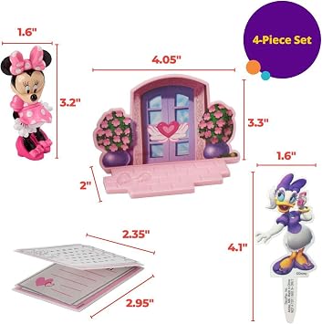 DecoSet Disney Minnie Mouse Happy Helpers Cake Topper, 4-Piece Cake Decoration Set with Minnie Mouse And Daisy Duck