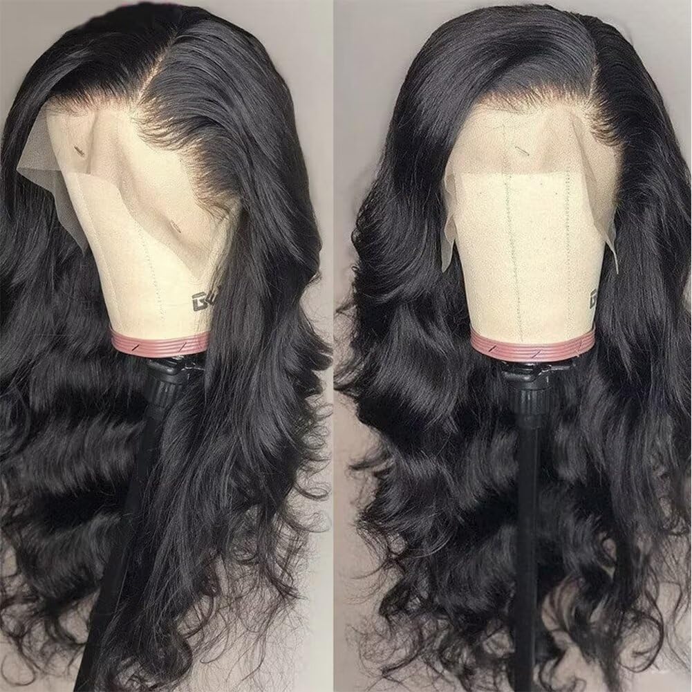 MSGEM 13X4 Body Wave Human Hair Wig 20 Inch 180% Density 13x4 HD Transparent Lace Front Wigs Pre Plucked Natural Hairline Brazilian Virgin Glueless Wigs Human Hair for Woman - Image 4