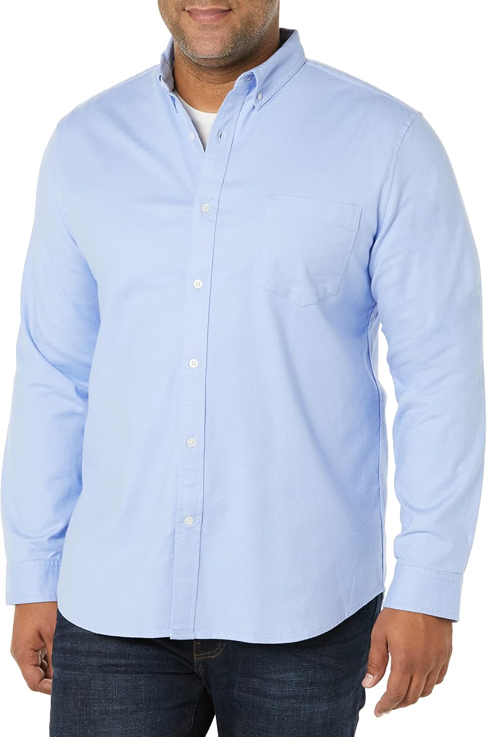 Amazon Essentials Men's Slim-Fit Long-Sleeve Stretch Oxford Shirt with Pocket - Image 4