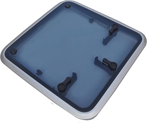 Miniatura 3 de Escotilla de cubierta de 24.6 x 24.6 pulgadas, escotilla cuadrada de aluminio anodizado/ojo de buey marino con vidrio templado para barco/yate/RV