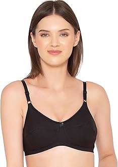 Groversons Paris Beauty Women's Non-Padded Wire-Free Full Coverage Cotton Bra | Adjustable Straps | Hook & Eye Closure | Soft Everyday Bra