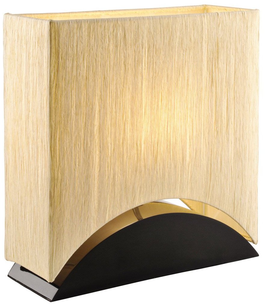 Artiva USA Sakura, Modern & Space-efficient Design, 17-Inch Premium Shade w/Black Lacquer Wood Base Table Lamp