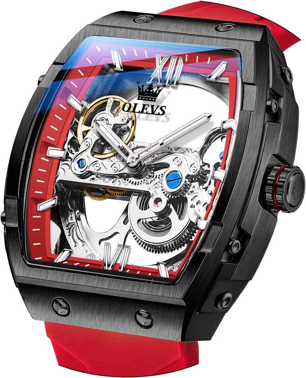 OLEVS Watch for Men Automatic Mechanical Luxury Dress Tourbillon Stainless Steel Waterproof Wrist Watches Date