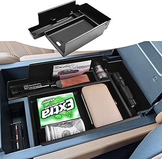 RUNROAD Center Console Upgraded Organizer Compatible with Nissan Pathfinder 2022 2023 Accessories, ABS Console Tray Secondary Storage Box 2022 2023 Coin Holder Armrest Interior Organizer Tray Black