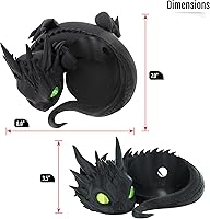 Vista 4 de Costume Wizard Soporte Dragon para Echo Dot 4ª/5ª generación, 3D impreso Dragon Yaxa Echo Altavoces de escritorio, soporte para Echo Dot 5ª Negro