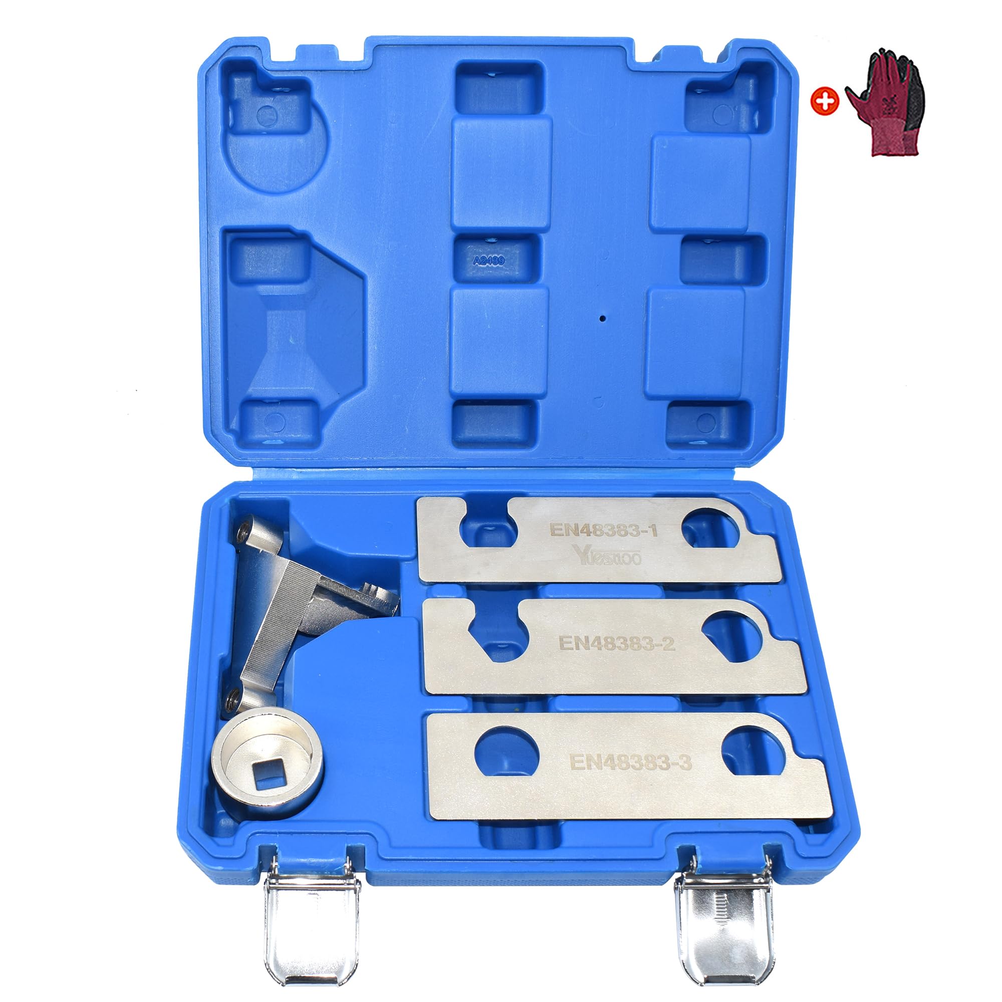 5Pcs Camshaft Retaining Tool Kit, Compatible with GM Cadillac Buick Saturn Pontiac Chevrolet Holden 2.8L 3.0L 3.6L Engine, Replace EN-48383 EN-46105 EN-46106 EN-46111, Flywheel Locking Tool