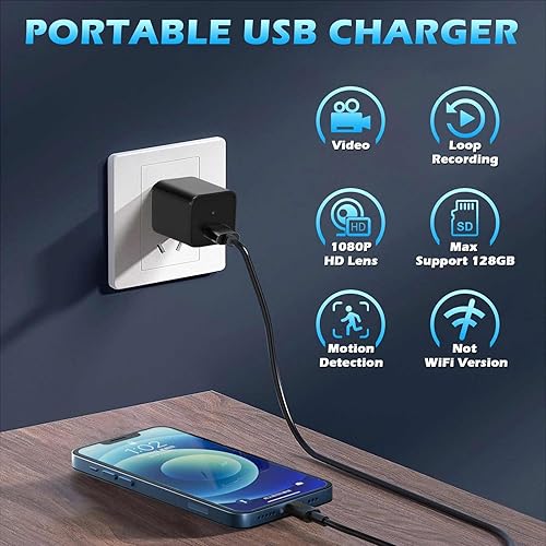 Miniatura 2 de Cámara de carga USB, cámaras de seguridad inteligentes HD 1080P para interiores, cámara de niñera para mascotas con detección de movimiento,