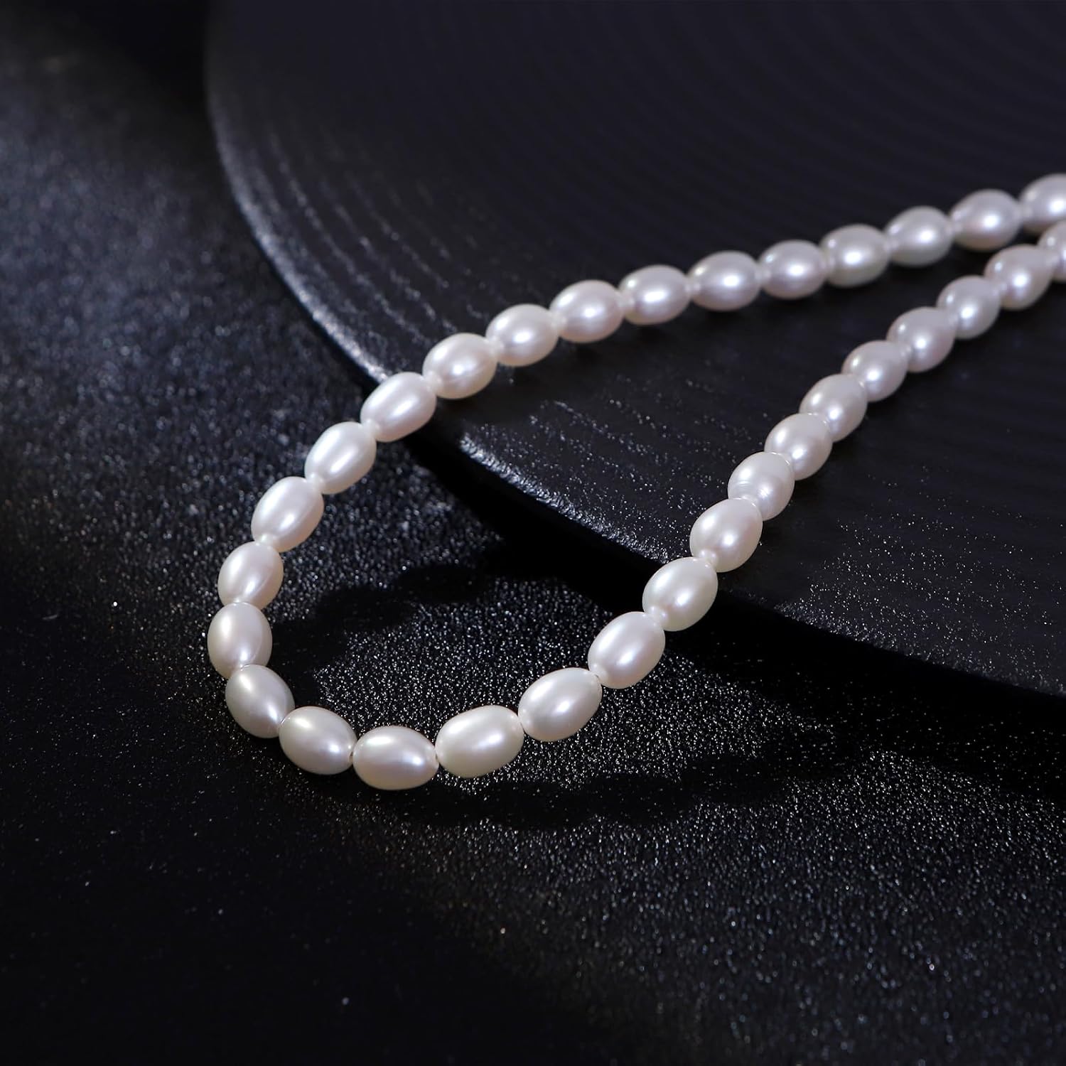 Freshwater Cultured Pearl Necklace, Handpicked AAA+ Exquisite Round Pearl Necklace for Women,6mm, 17 Inch