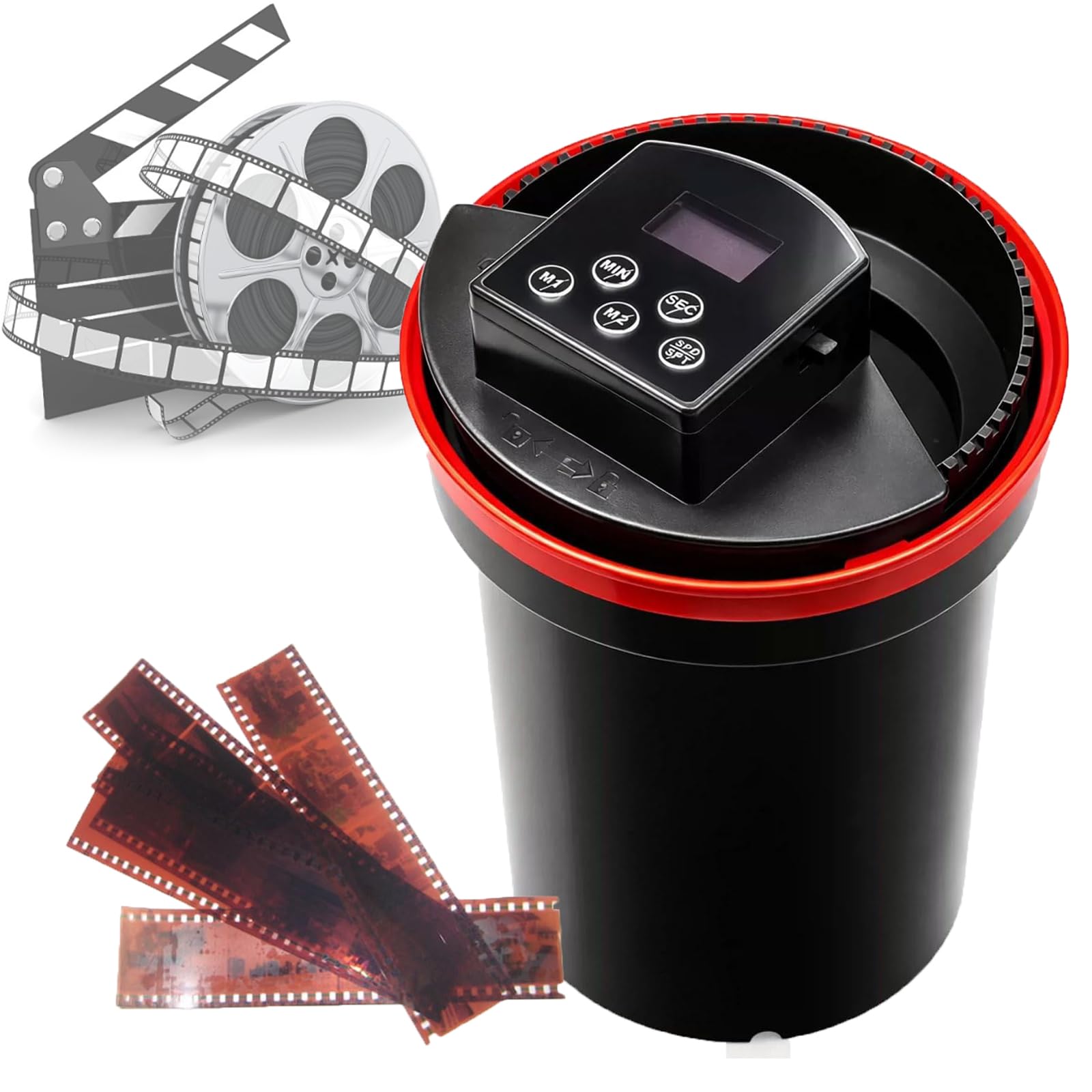 Revelador automático de películas, kit eléctrico de revelado de películas para uso doméstico, temporizador inteligente de precisión, dos modos y velocidad ajustable,películas analógicas de 35 mm y