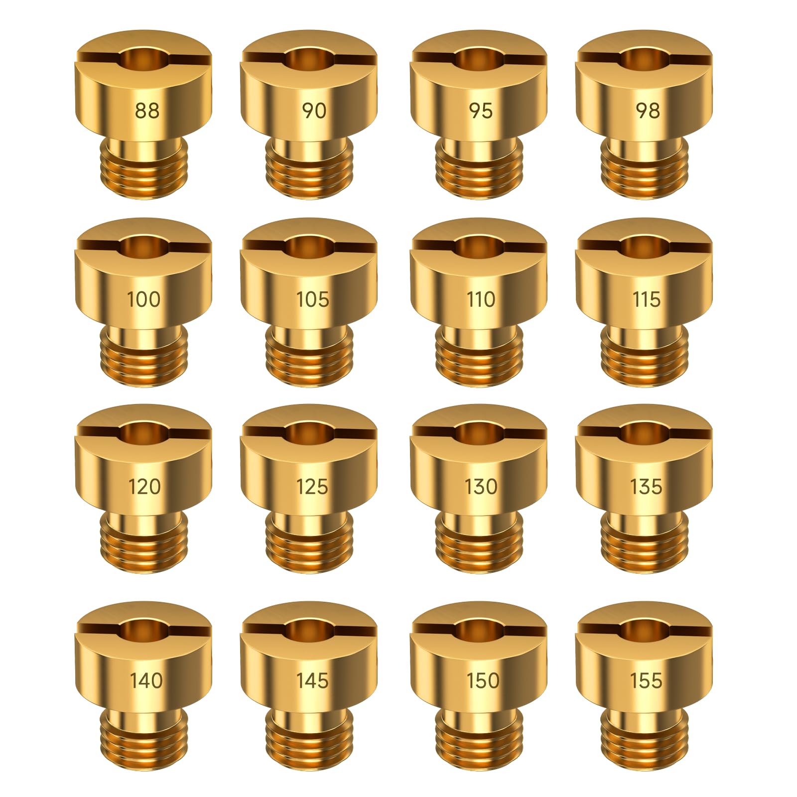 16PCS Carburetor Main Jets Kit Compatible with VM22 VM24 VM26 VM30 Carb 196cc 212cc Mini Bike 125cc 200cc 250cc Dirt Bike ATV Go Kart 88 90 95 98 100 105 110 115 120 125 130 135 140 145 150 155-image-42