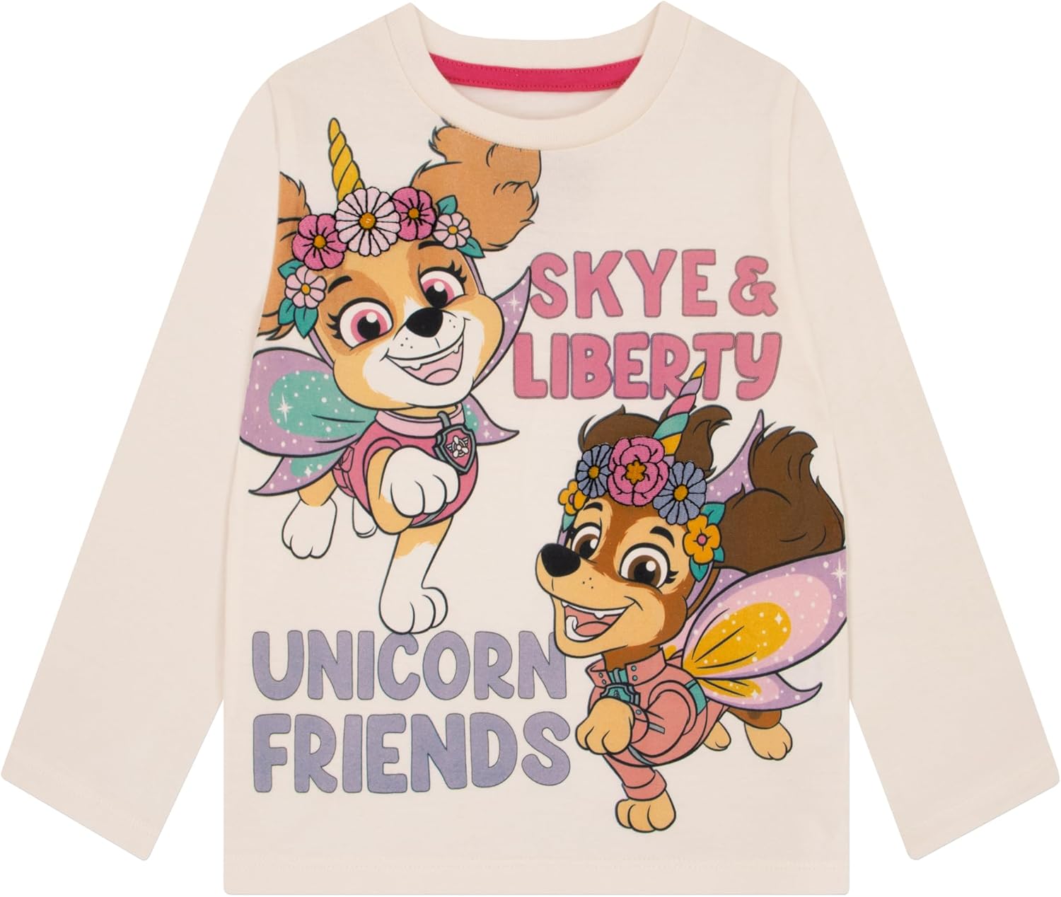 Paw Patrol Shirt for Girls, Liberty and Skye Long Sleeve Tshirt, Cotton Kids Tshirt, Cute Unicorn Clothes