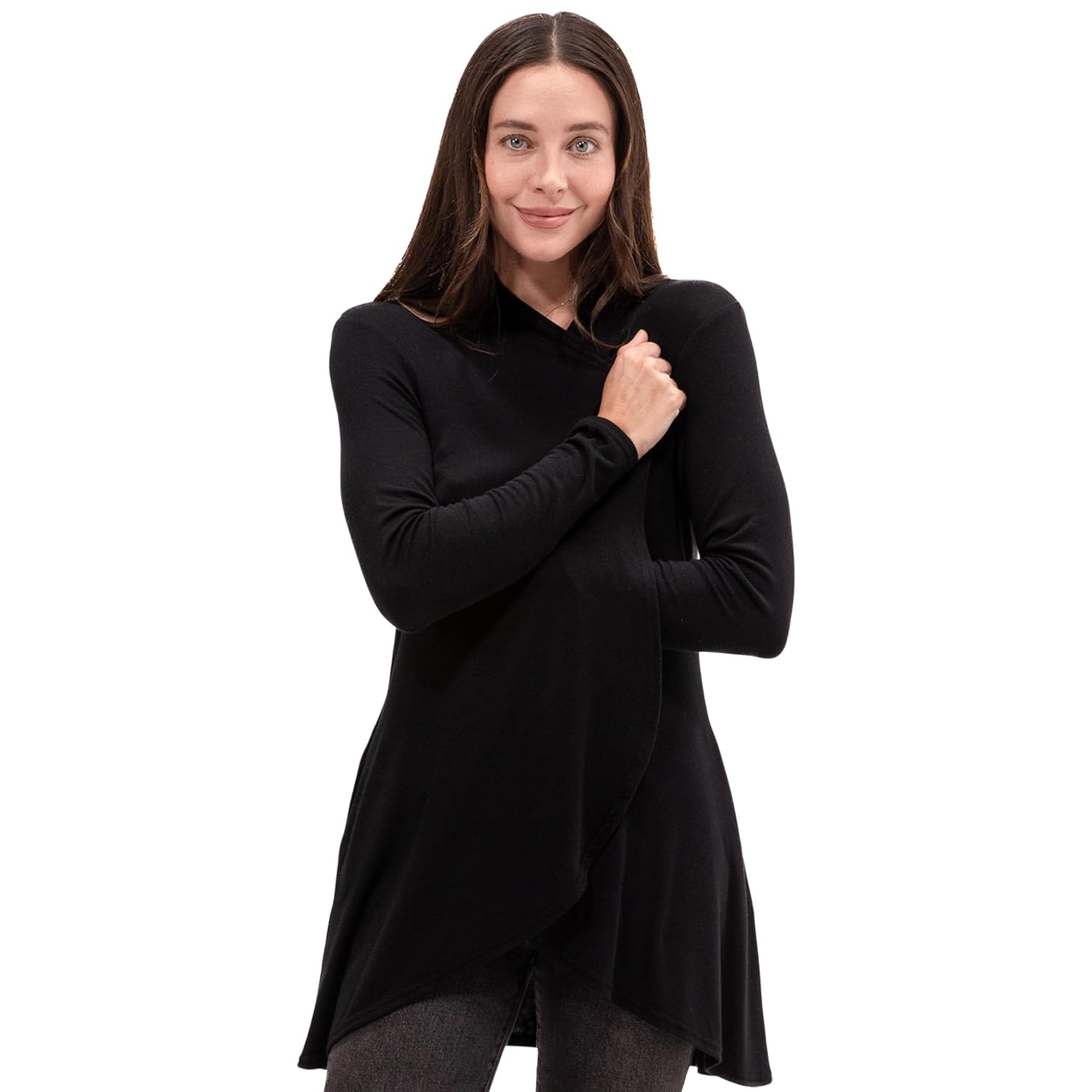 Happyluxe Lightweight Cardigan Sweaters for Women - Eco Cashmere Cardigan with Pockets Long Open Front - Made in