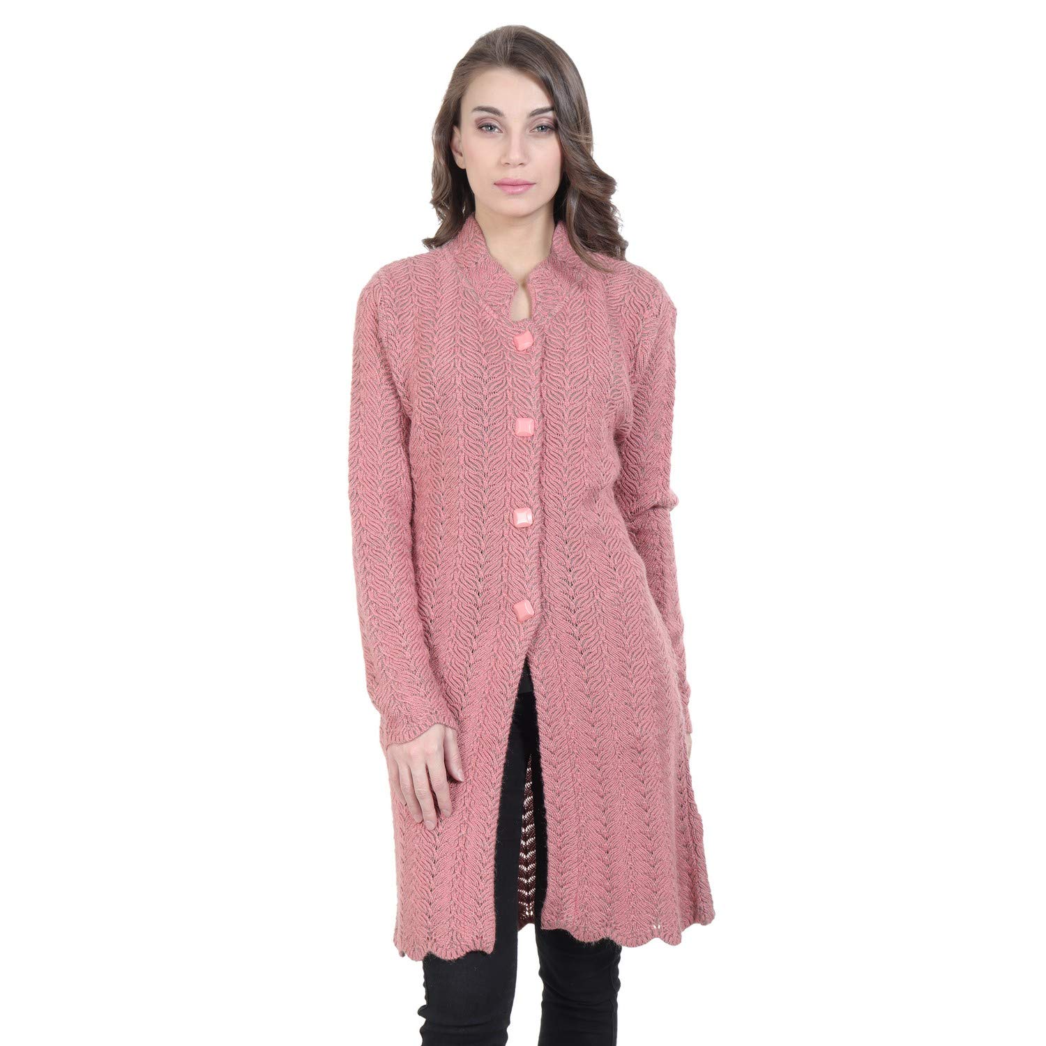 hautemoda Womens Pure Wool Long Cardigan with Pockets-picture-26