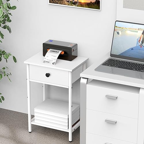 Miniatura 6 de Night Stand Bedside Tables for Small Space End Table with Drawers Side Table Night Stands with Wood Open Storage Shelf, Rustic Side Table for