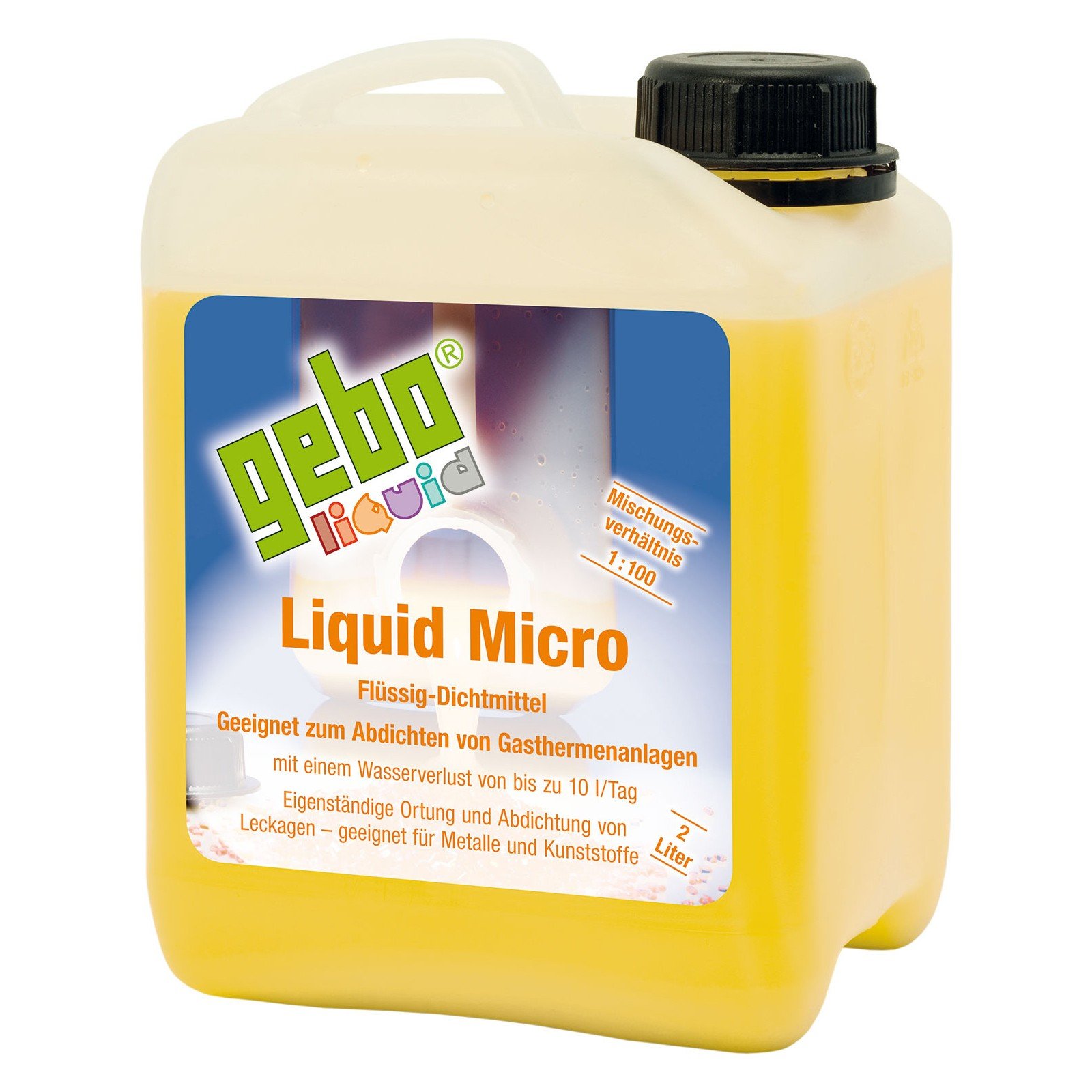 Gebo 75012 Liquid Micro 2l Dichtmittel Flüssigdichtmittel Heizungsdichtmittel für Gasthermenanlagen und Brennwertanlagen