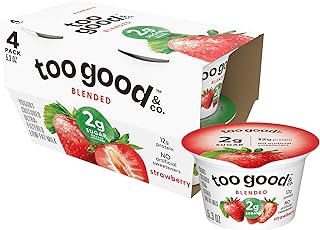 Too Good & Co. Strawberry Flavored Greek Yogurt Cultured Product, 5.3 OZ Cups