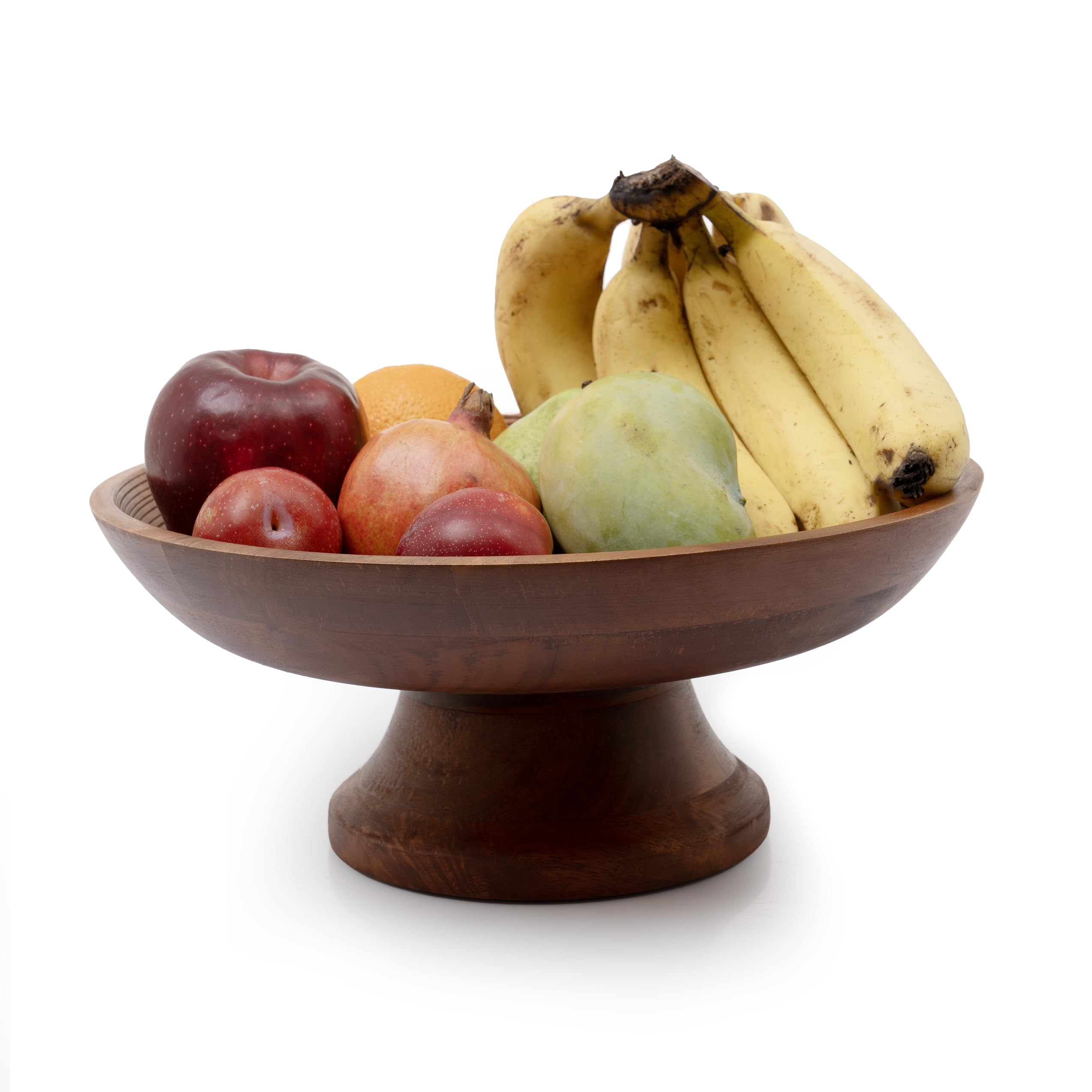 SEMPYIX Natural Wood Fruit Bowl for Kitchen Counter-Decorative Fruit Bowls for Centre Table Décor Pedestal Bowl-Large Fruit Bowl -Wooden Bowl for Farmhouse Showpiece Large Bowl (Natural Wood 12 inch) (B0D94WSCL1) Amazon Price History, Amazon Price Tracker