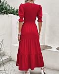 BTFBM Robes d'été décontractées pour femmes 2026 Volet à col de printemps Manche courte Mousse Florale Boho Flowy Maxi Habillement