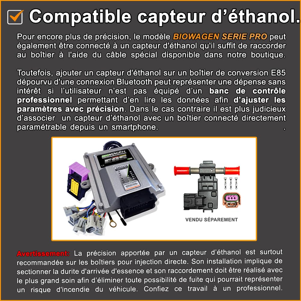 Boitier Ethanol kit E85 - Compatible connecteurs injecteurs compatible type EV1-4 Cylindres