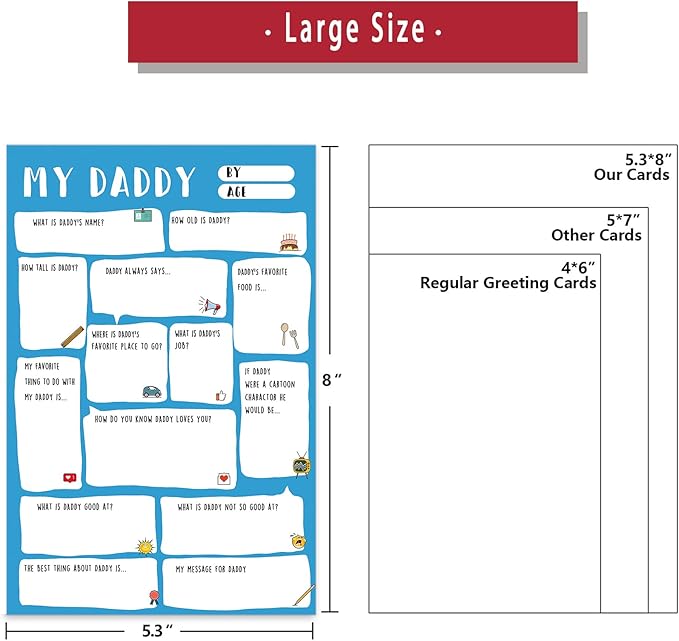 Funny Father's Day Card Gift Ideas - Fill in the Blanks Keepsake!