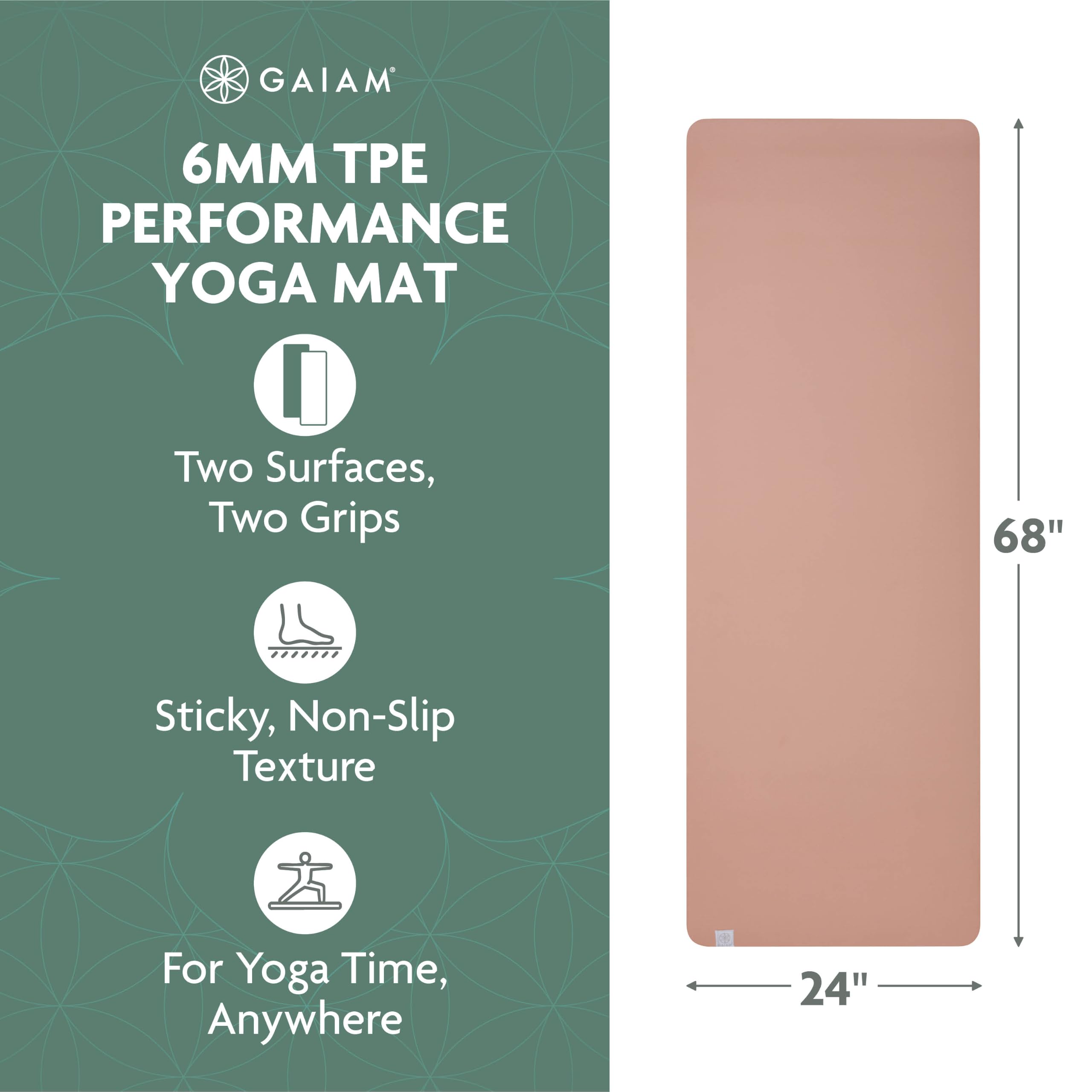 Gaiam Esterilla de yoga Performance TPE para ejercicios y fitness para todo tipo de yoga, pilates y ejercicios de suelo
