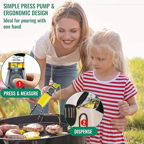 Miniatura 2 de Botella dispensadora de aceite de oliva para cocina con escala de medición, aceite de cocina y vinagre, embotellado de salsa de soja, botellas de