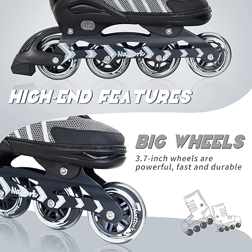 Miniatura 4 de Nattork Patines en línea ajustables para adultos y adolescentes, patines para exteriores e interiores para niños, principiantes
