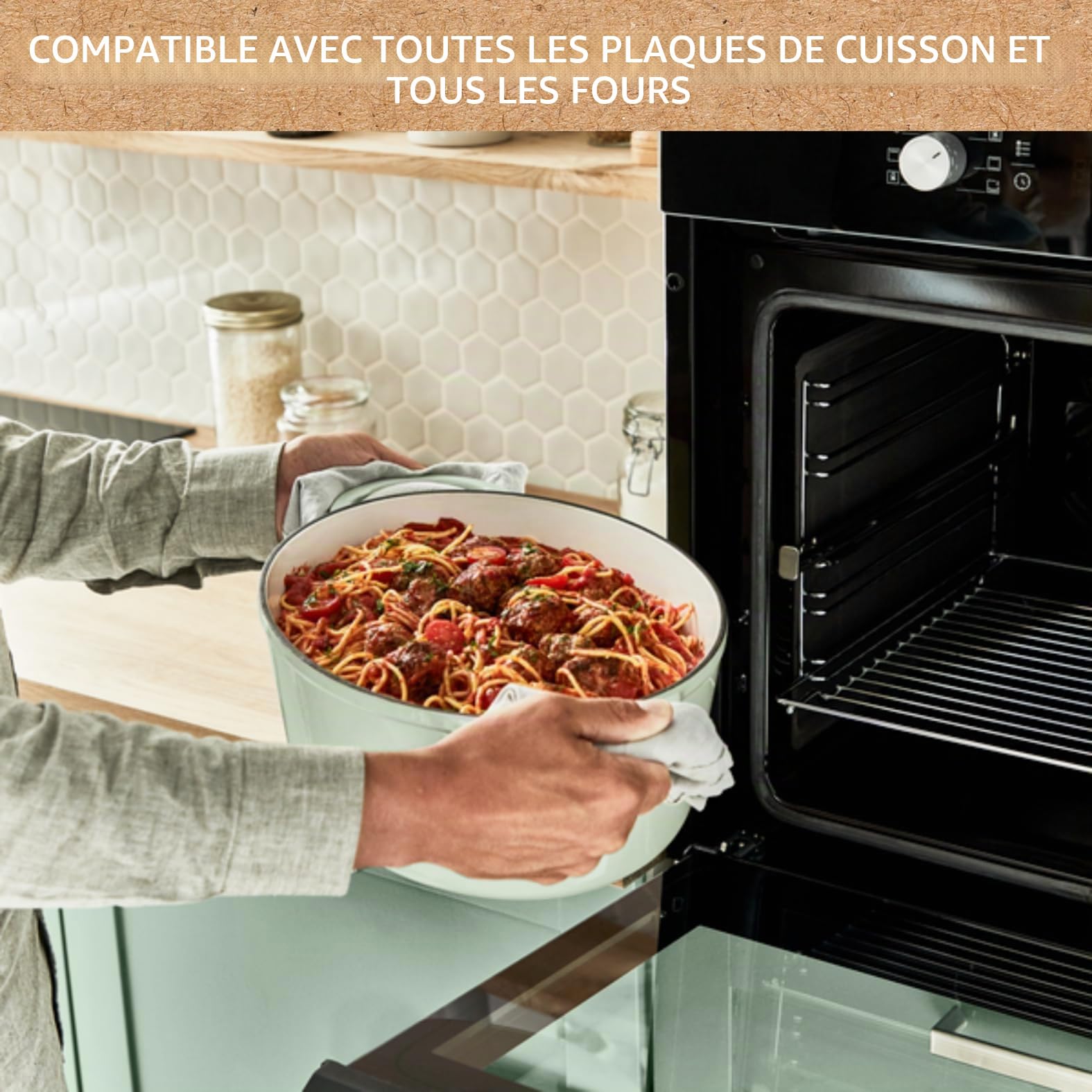 Cocotte ovale Tefal LOV E2580604 34 cm Vert