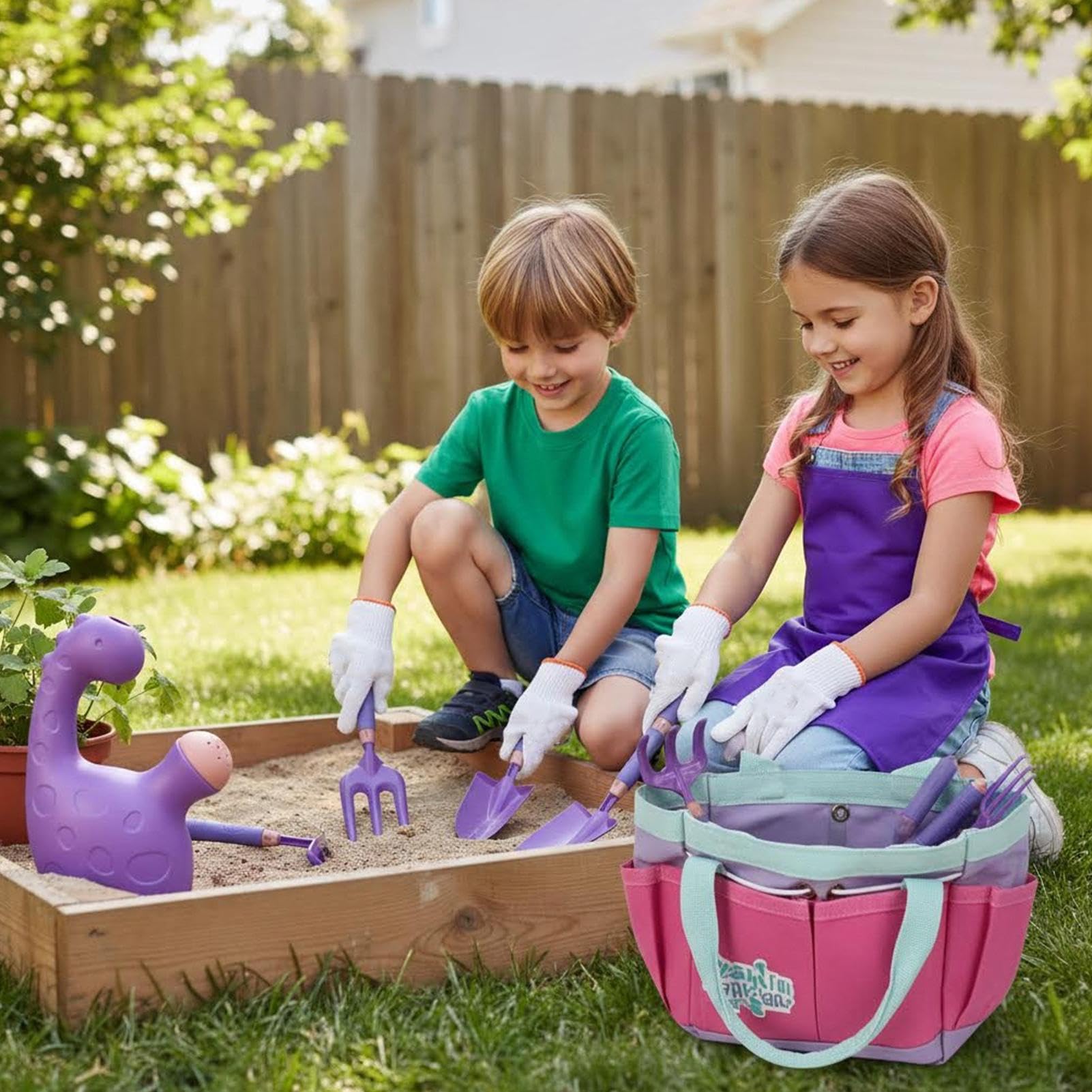 Juguetes de Jardinería para Niños Pala De Aflojar Suelo, Plantar Y