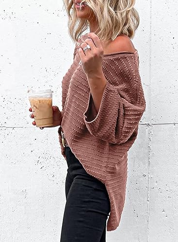 Miniatura 3 de Dokotoo - Blusa informal de manga 34 para mujer, suéter de punto tipo túnica, holgado, ligero, para otoño