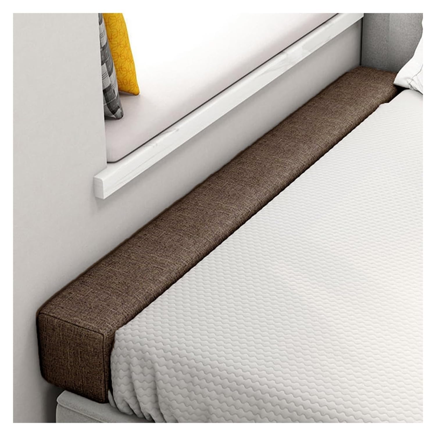 Bed Wall Gap Filler, Headboard Mattress Filler, Close the Gap, Washable Bed Bridge Bed Wedge for Single/Double/King Bed(Coffee,135x10x20cm)
