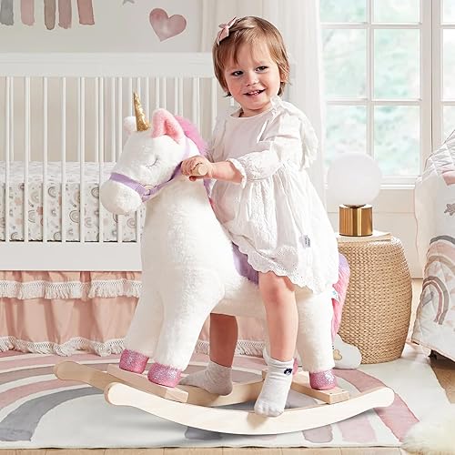 Miniatura 10 de labebe - Caballo mecedor para bebé, unicornio, juguete para niños de 6 meses a 3 años, juguete de peluche para bebés (niño), juguete de peluche para