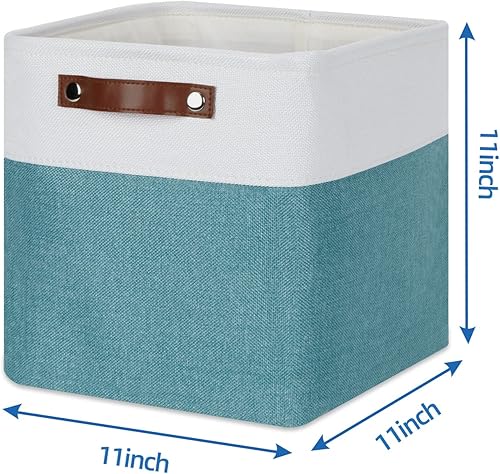 Miniatura 9 de Temary Cestas de almacenamiento plegables de 12 pulgadas, 4 cubos de almacenamiento de tela, organizadores con asas, cestas para organizar ropa,
