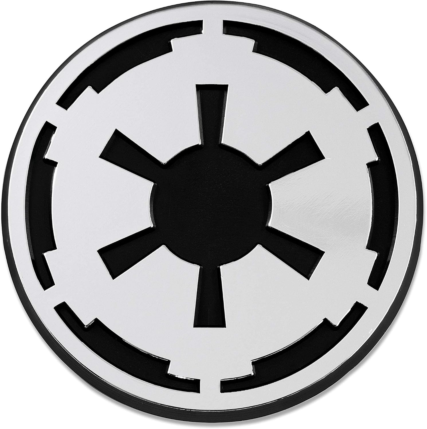 SW Imperial Galactic Empire Logo Plastic Auto Emblem - [Silver][3'' x 3'']