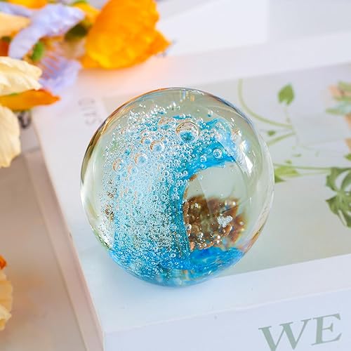 Miniatura 3 de Adorno de bola de cristal, decoración del hogar, bola de pisapapeles de cristal, decoración de oficina, un regalo para los amantes del océano,