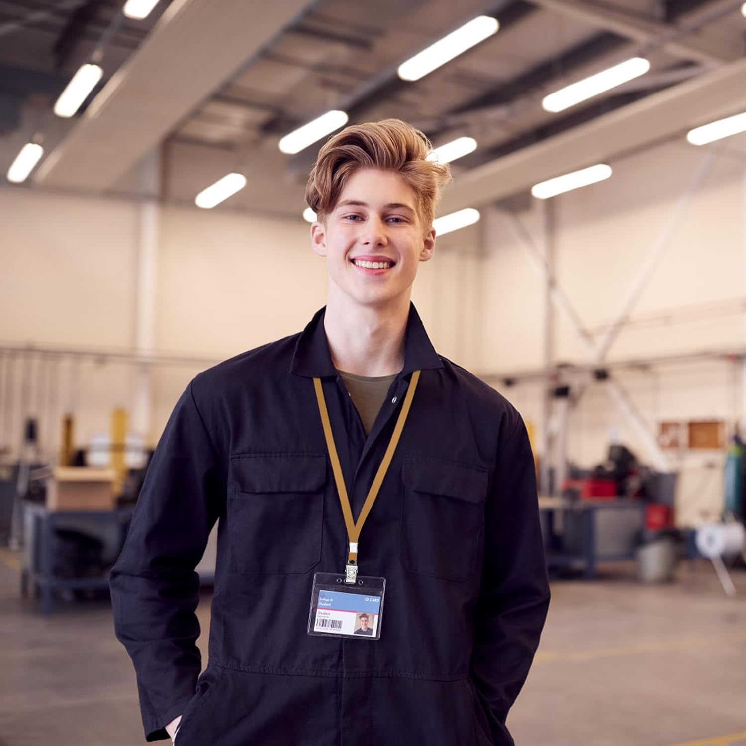 Korty Lanyards for Id Badges,100 Packs Lanyard Bulk with Flat Badge for Name Tag Lanyard ID Holder