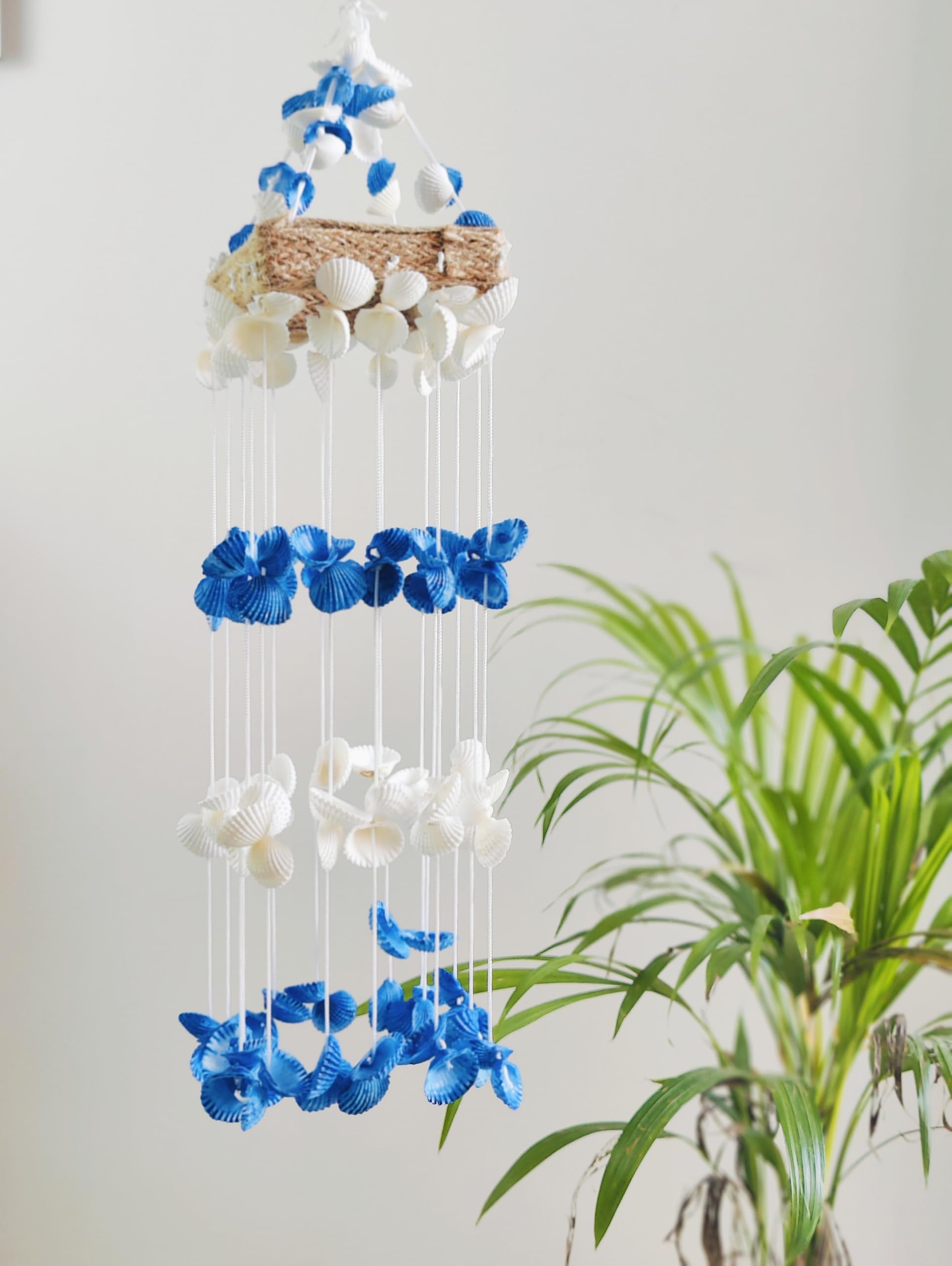 Shellkrafts Small and Beautiful White Red Artificial Sea Shell Unique Wind Chime | | 16'' Wind Chimes for Balcony Bedroom, Home Decor | Garden Decor | Unique Decor-image-30