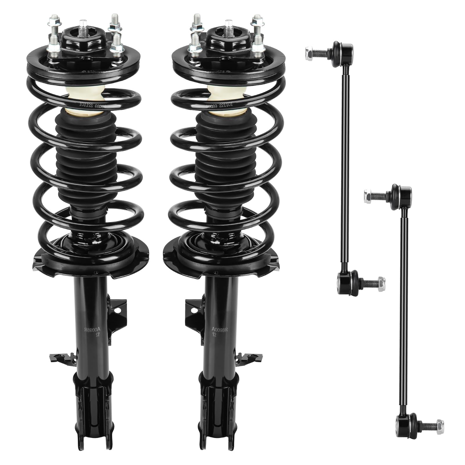 Front Coil Spring Strut & Sway Bar Links Fit for Ford for Escape 2005-2012, fit for Mazda for Tribute 05-2011, for Mercury for Mariner 05-2011, Shock Absorber and Stabilizer Replace for 171594, 171593
