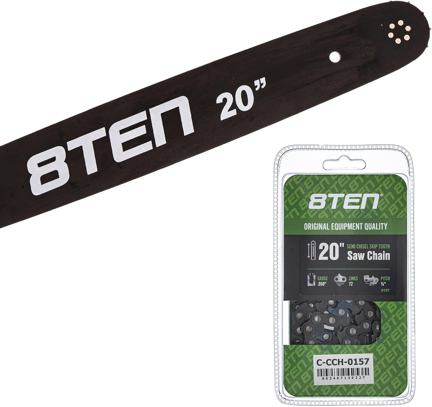 8TEN 20" Chainsaw Guide Bar & Chain .050 3/8 72DL for Stihl 039 036 038 30030008822 33RSF72E