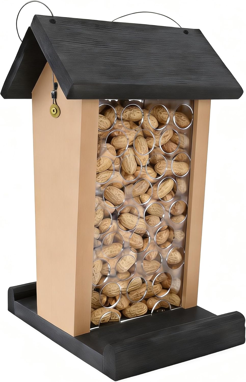 Crow Feeder - Hanging Whole Peanut Bird Feeder, Durable Plastic, Attracts Crows, Woodpeckers, Large Birds & Blue Jays - Outdoor Garden, Yard Use